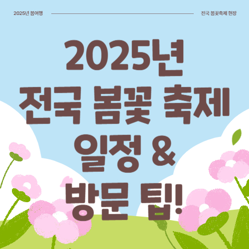 2025년 전국 봄꽃 축제 일정 & 방문 팁!