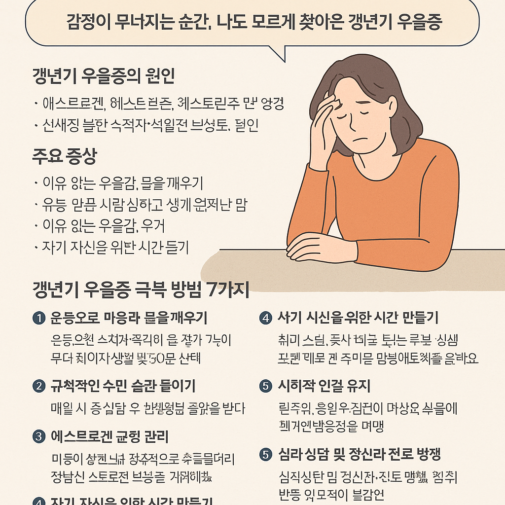 갱년기 우울증, 슬기롭게 극복하는 7가지 방법