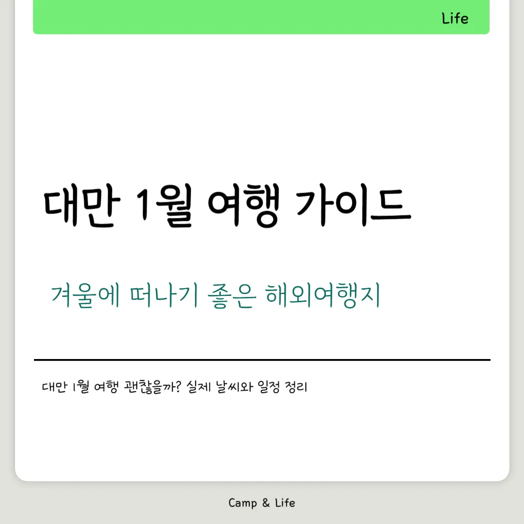 대만 1월 여행