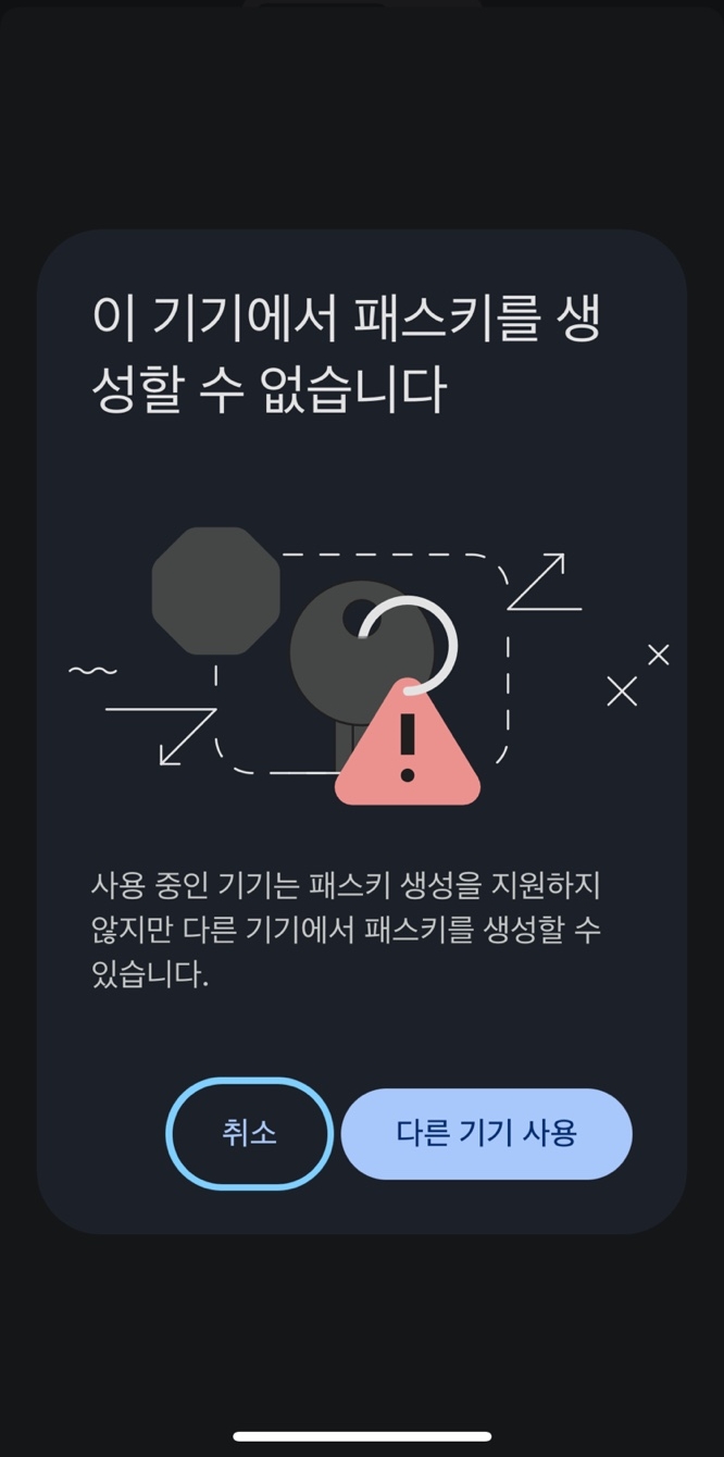 패스키생성불가