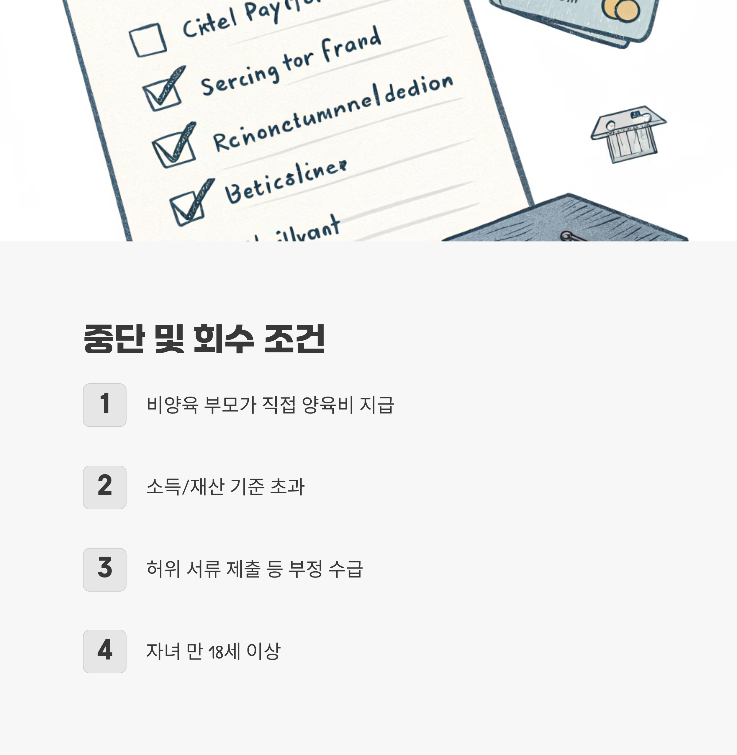 중단 및 회수 조건