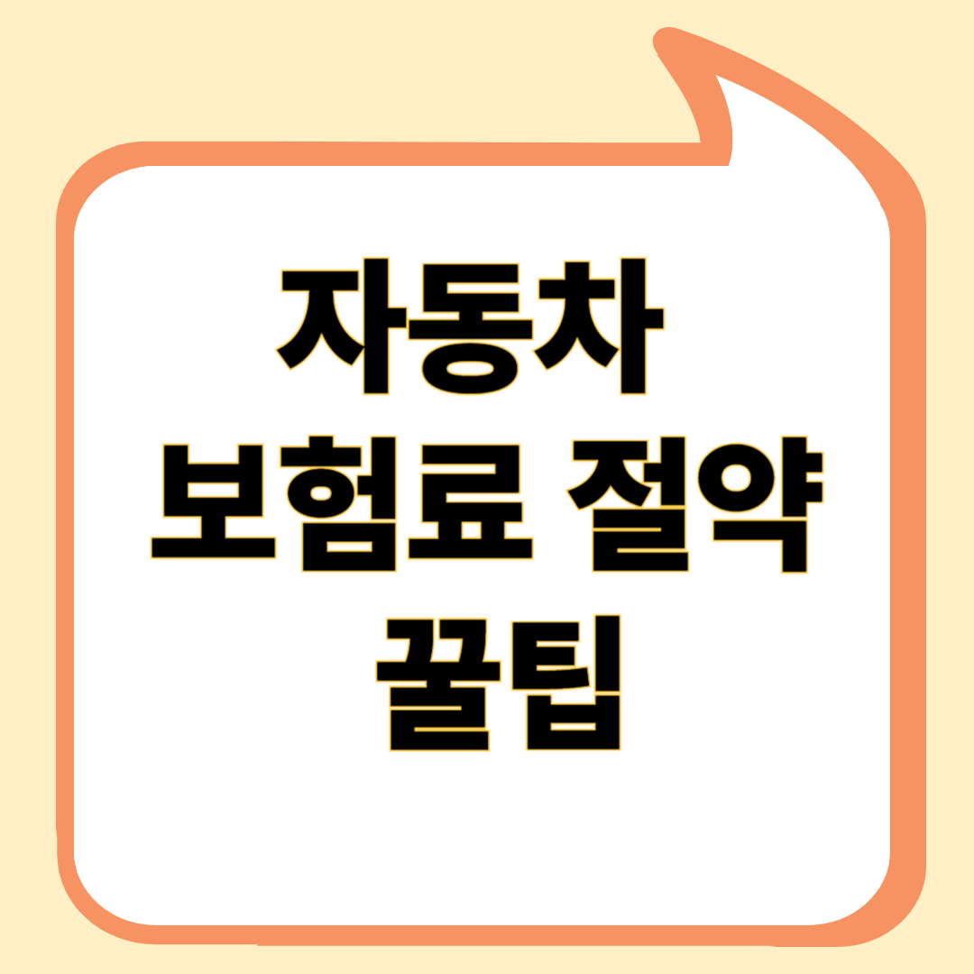 자동차 보험료 절약 꿀팁