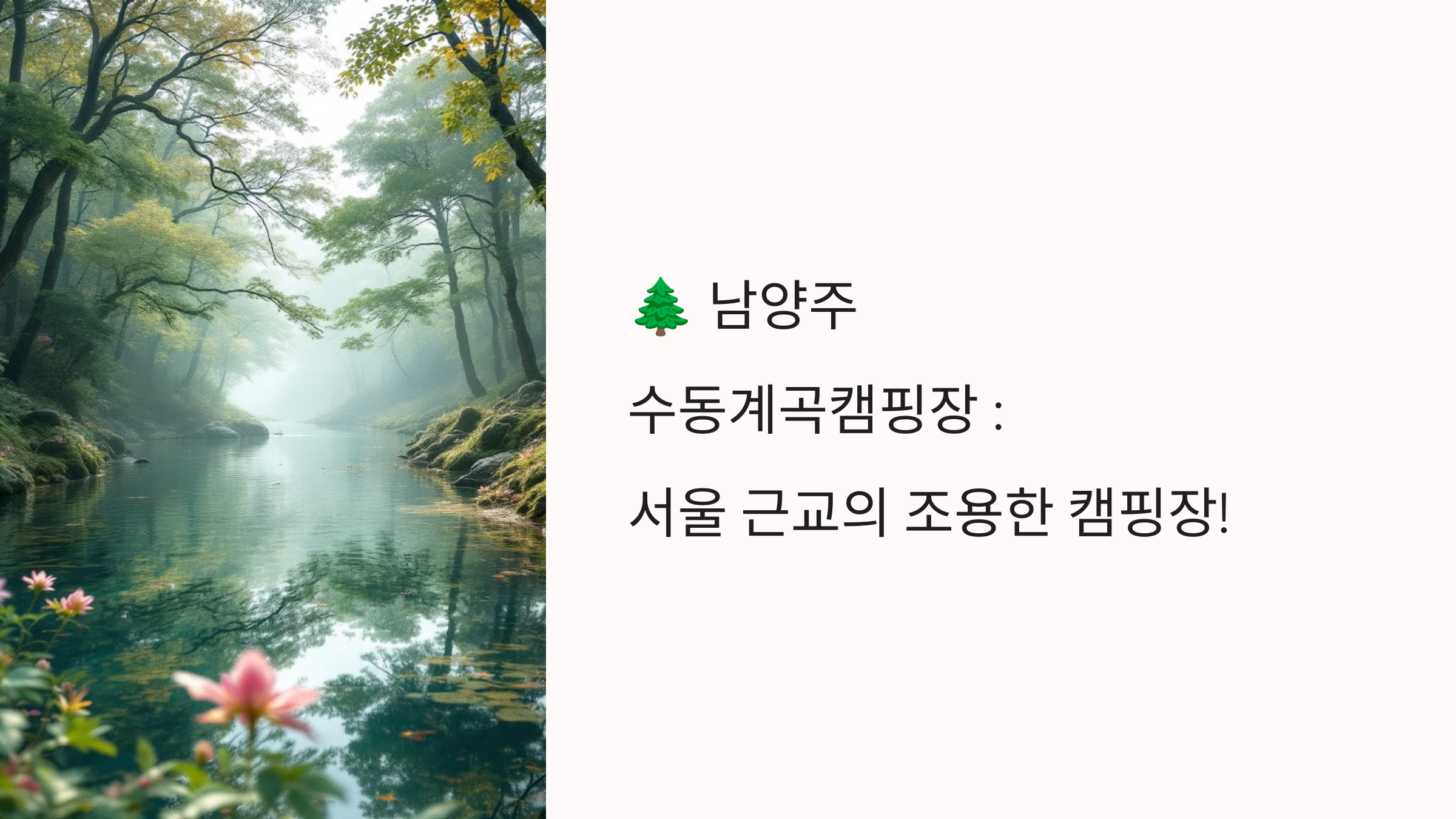 🌲 남양주 수동계곡캠핑장 : 서울 근교의 조용한 캠핑장!