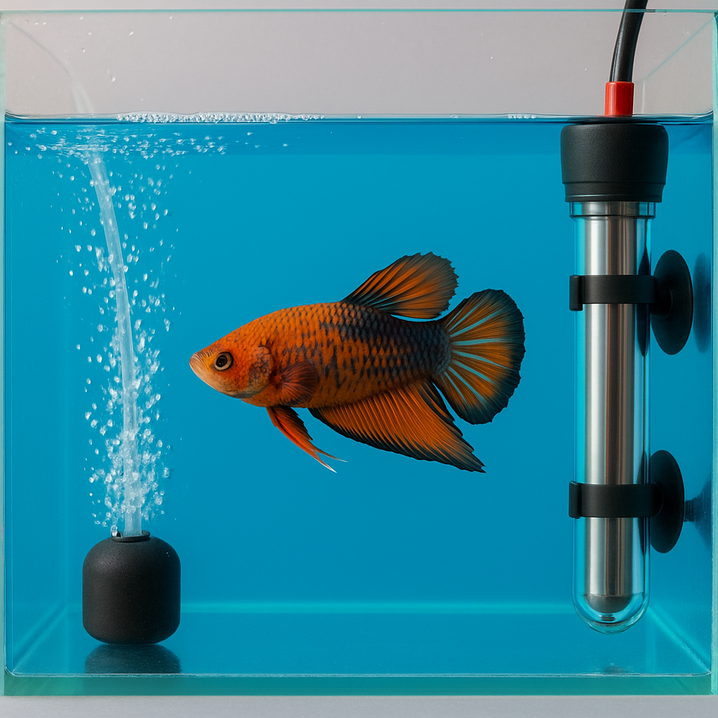 약욕용 수조에서 치료 중인 열대어 모습