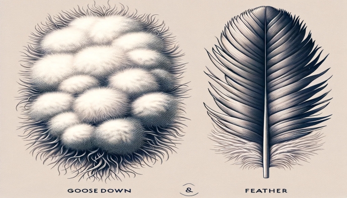 구스다운 페더 차이점