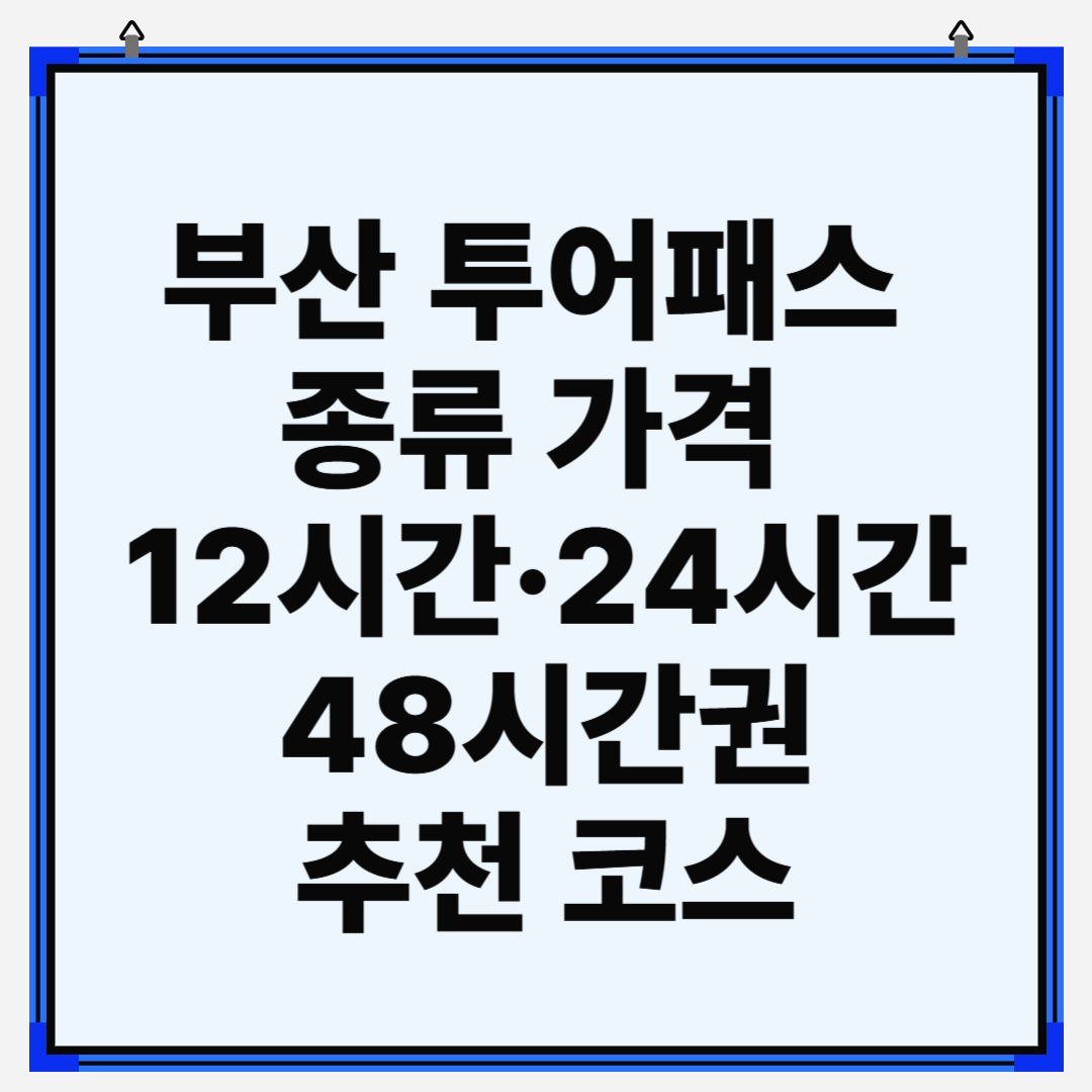 부산 투어패스 종류와 가격 12시간&middot;24시간&middot;48시간권 차이와 추천 코스