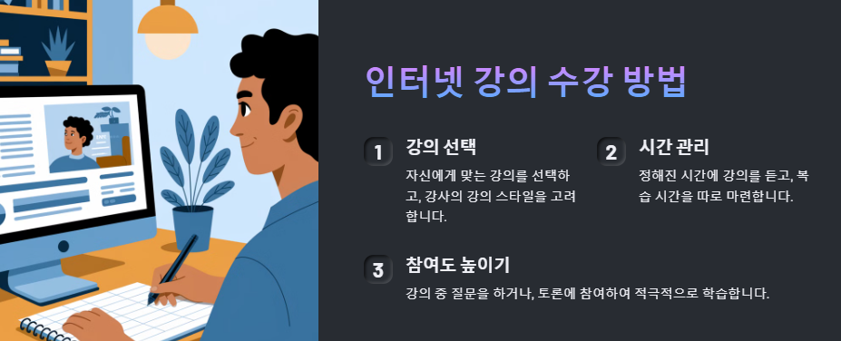 인터넷 강의 수강 방법
