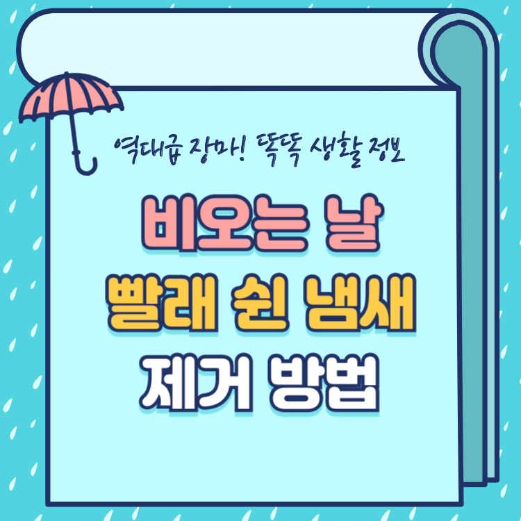 비오는 날 빨래 쉰 냄새 제거 방법 습한 날 장마철 꿉꿉한냄새