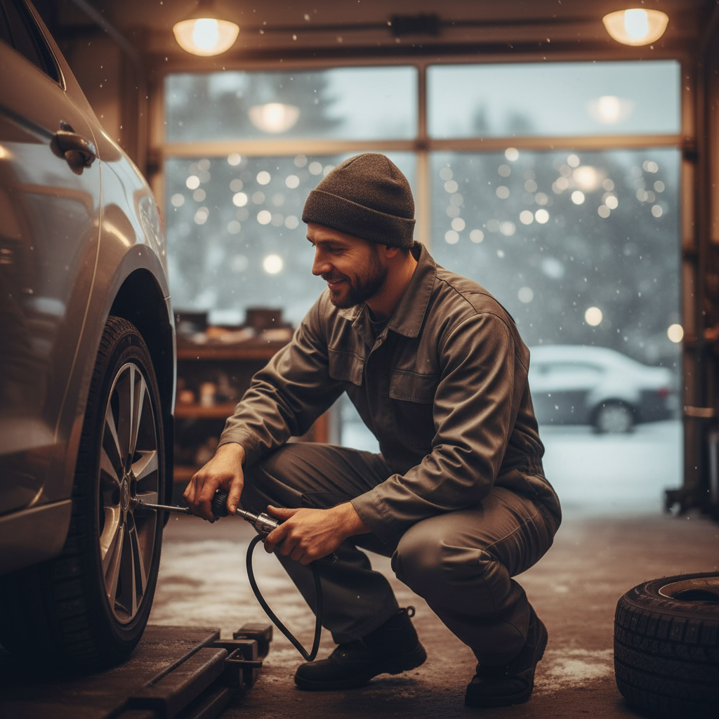 겨울철 자동차 타이어 공기압 관리