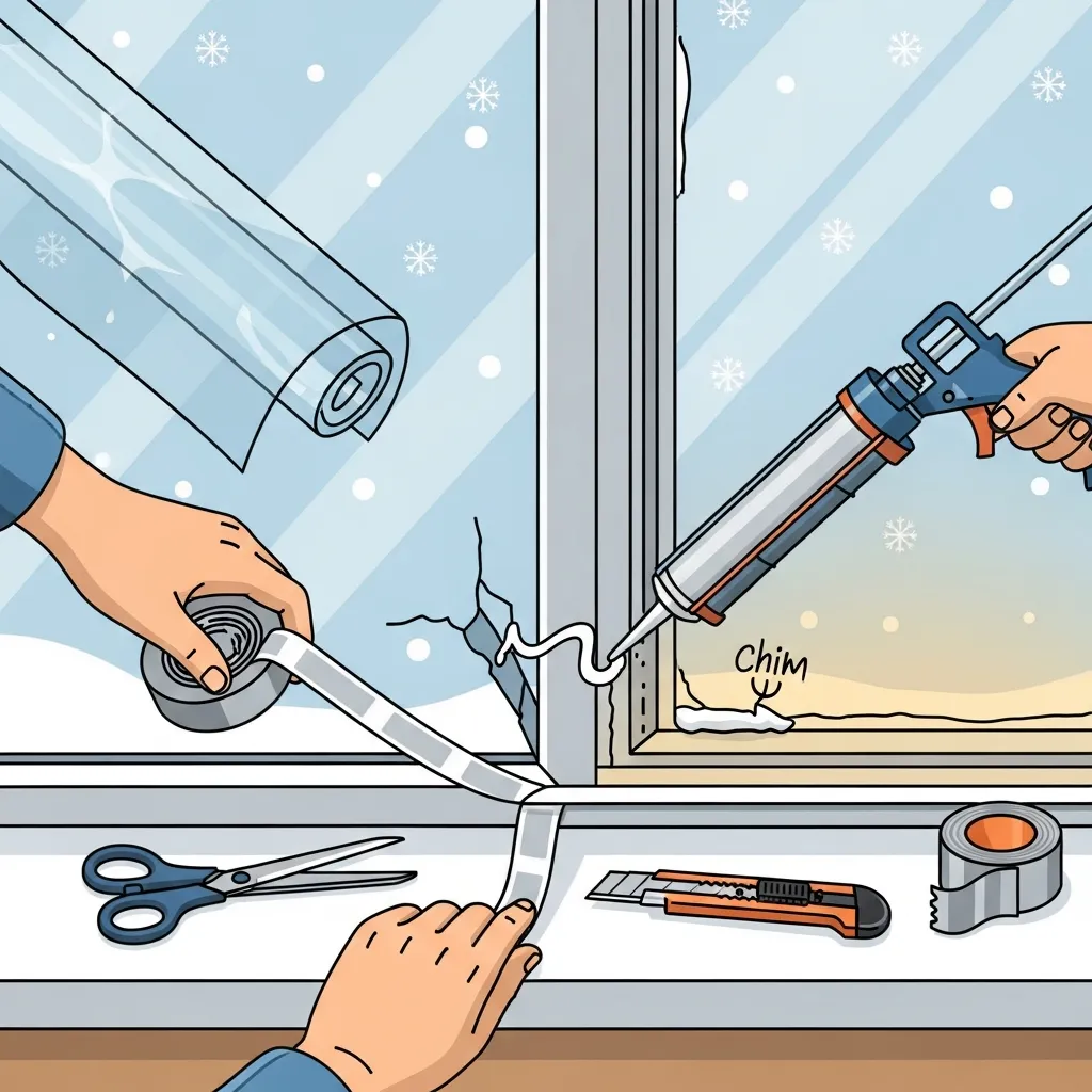 창문 틈새 막는 모습