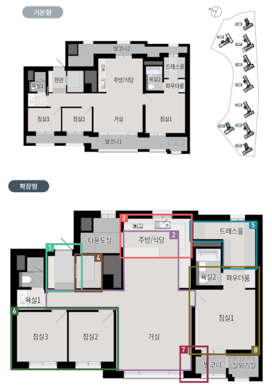 지제역 푸르지오 엘리아츠 - 84C 평면도