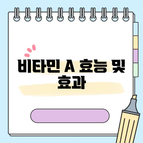 비타민 A 효능 및 효과