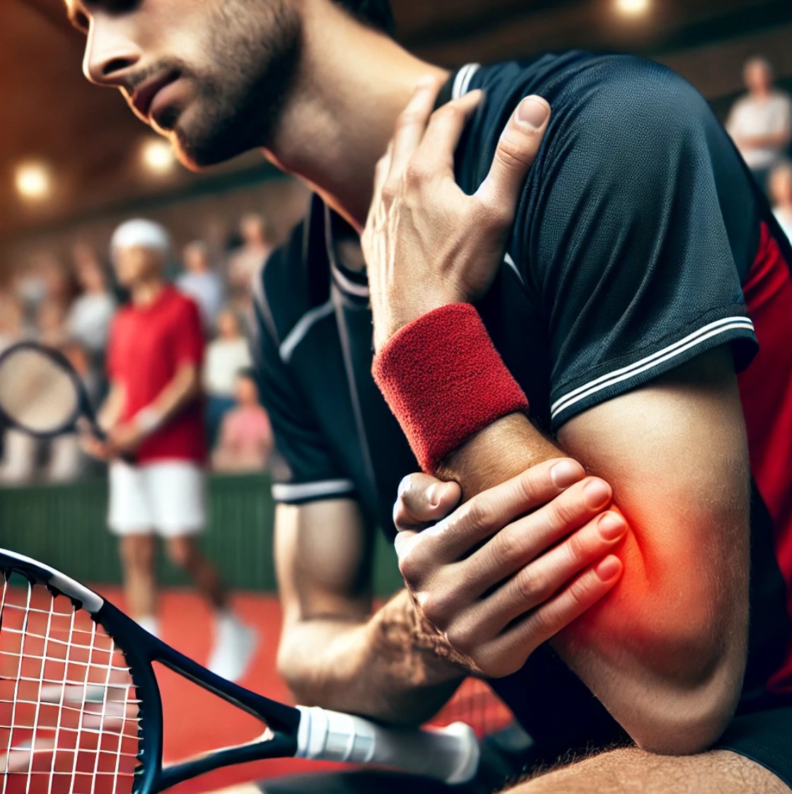 운동 선수들의 팔꿈치 통증 관련 사진