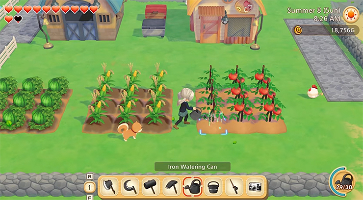 목장이야기-밭에-물주는-장면