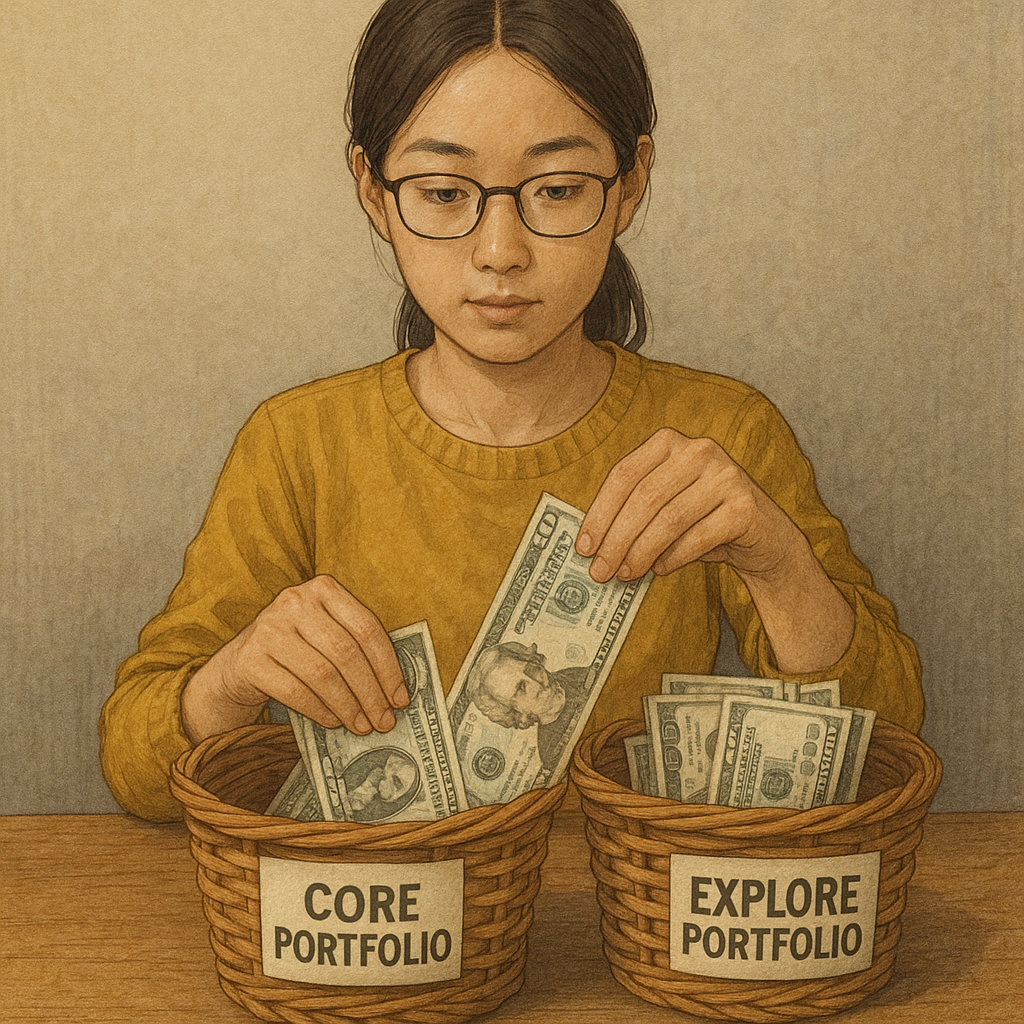 “코어와 탐색 포트폴리오를 분리하여 자산을 관리하는 모습”