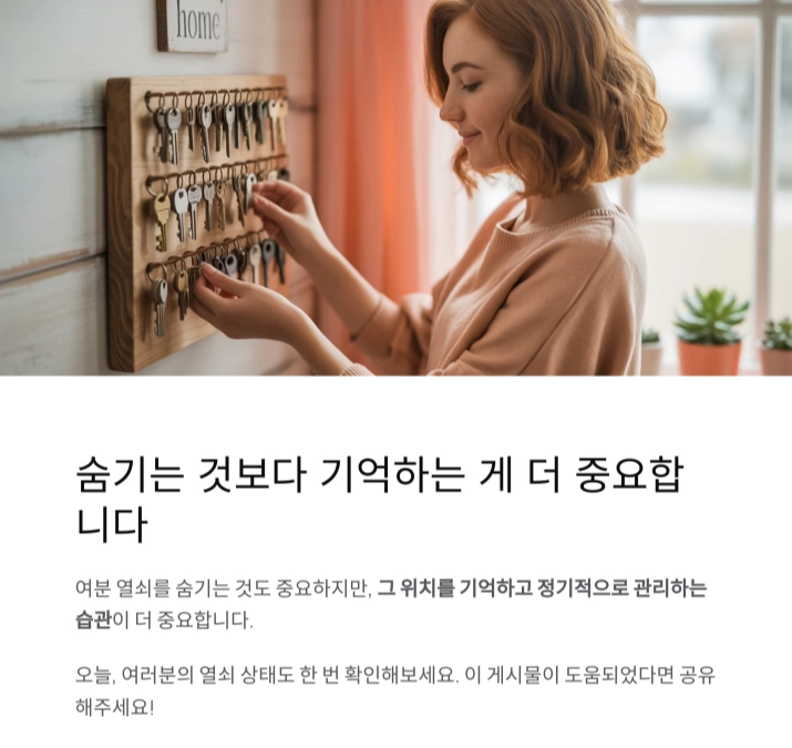 쉽게 잃어버리는 열쇠? 여분 열쇠를 숨겨두면 걱정 끝
