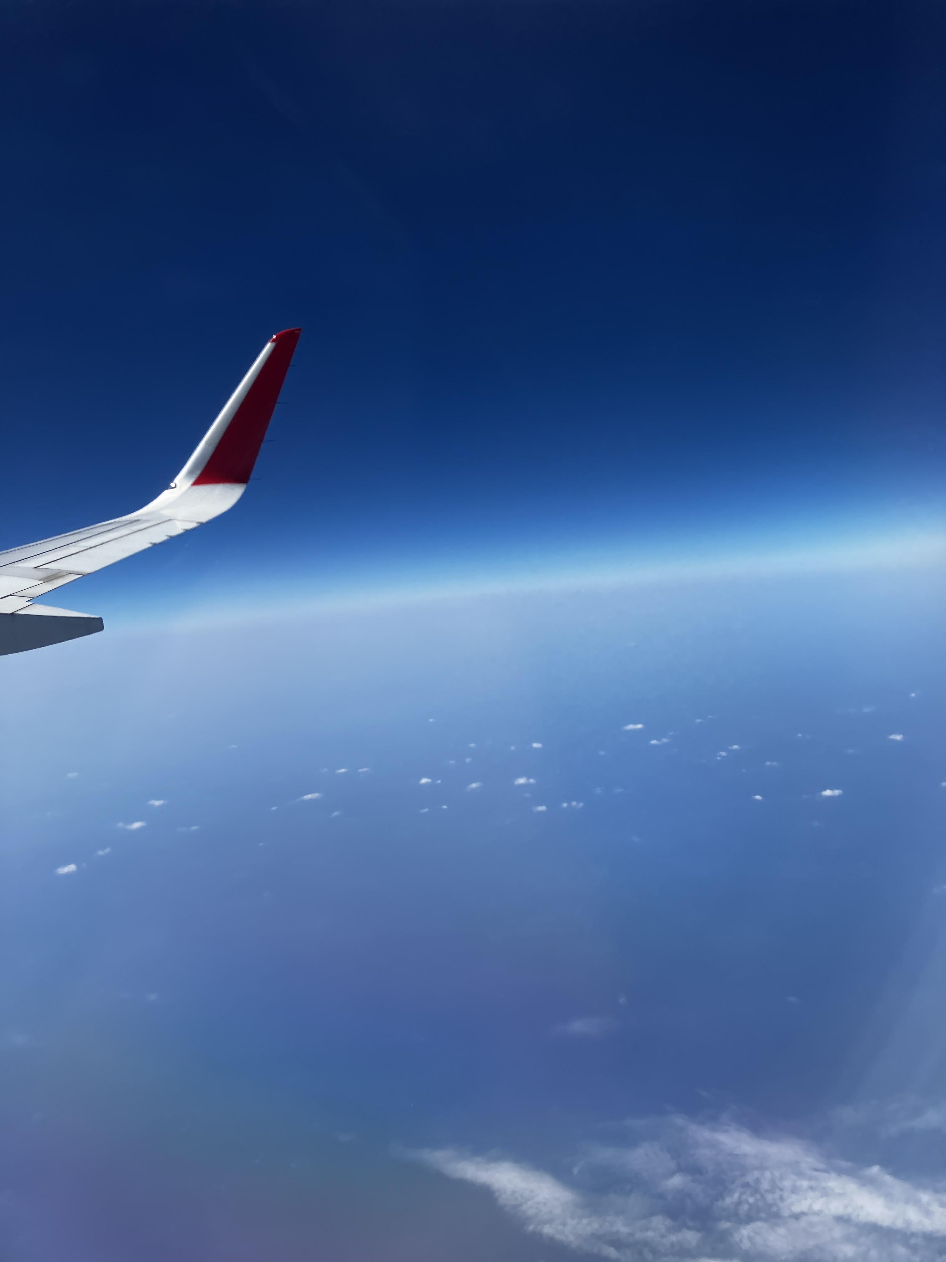 비행기풍경 하늘 바다