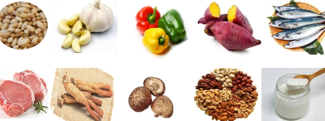 면역력 높이는 음식과 영양소 관련 이미지