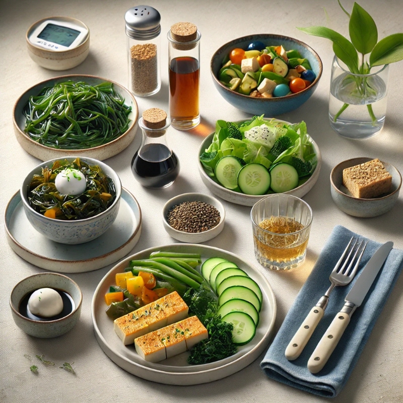 식탁에-차려진-당뇨식-반찬들