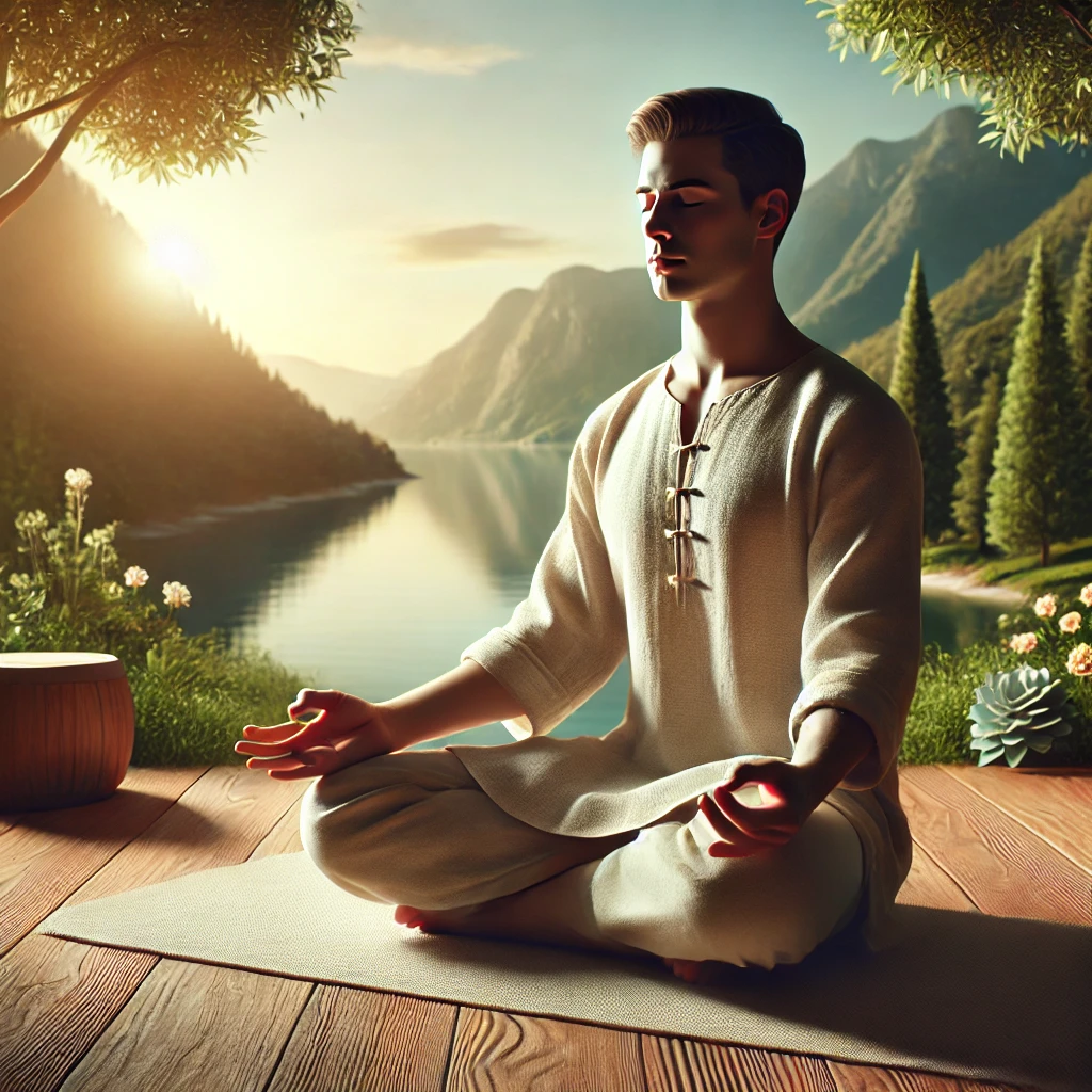 명상하는 남자 이미지