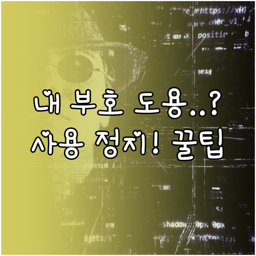 개인통관부호 도용 의심 사용 정지 및..