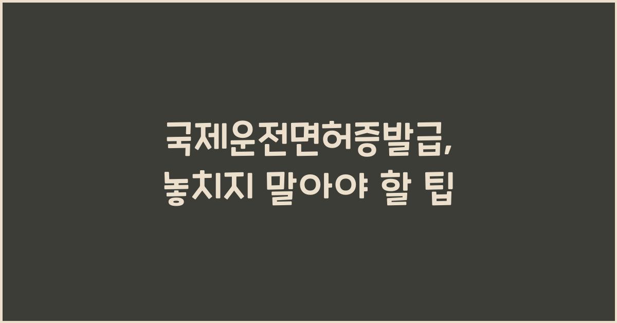 국제운전면허증발급