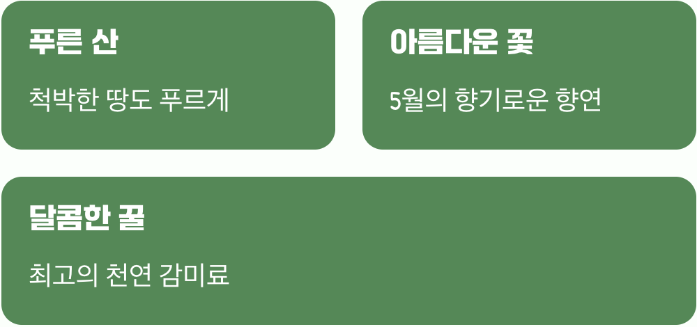 자연이 주는 짧고 달콤한 선물