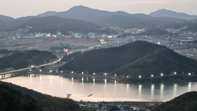 야간 가로등 불빛, 강화 사진 2장,