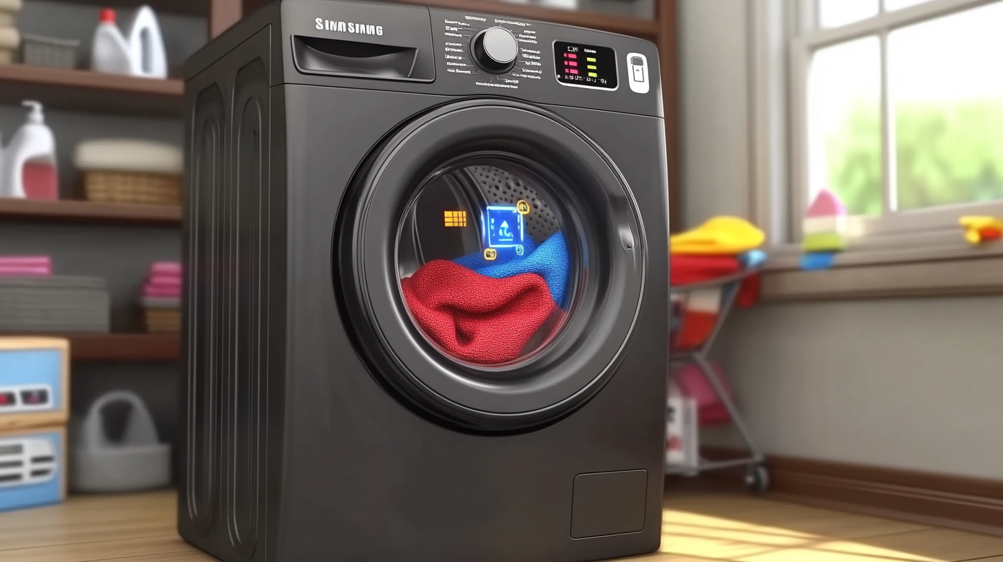 삼성 WF2422HDEEH 세탁기의 옷감 감지 기능이 디지털 인터페이스를 통해 나타나는 모습