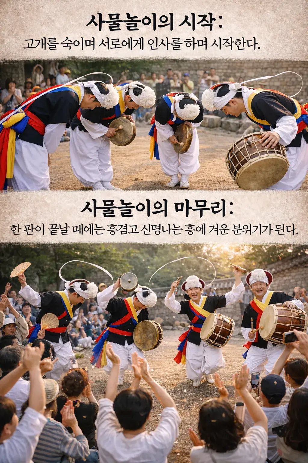 사물놀이 한 판은 어떻게 시작되고 끝날까