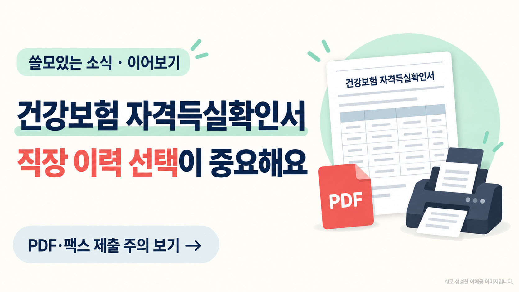건강보험 자격득실확인서 발급 안내 글 바로가기