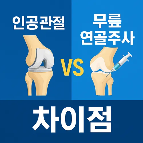 인공관절과 연골주사 비교 이미지