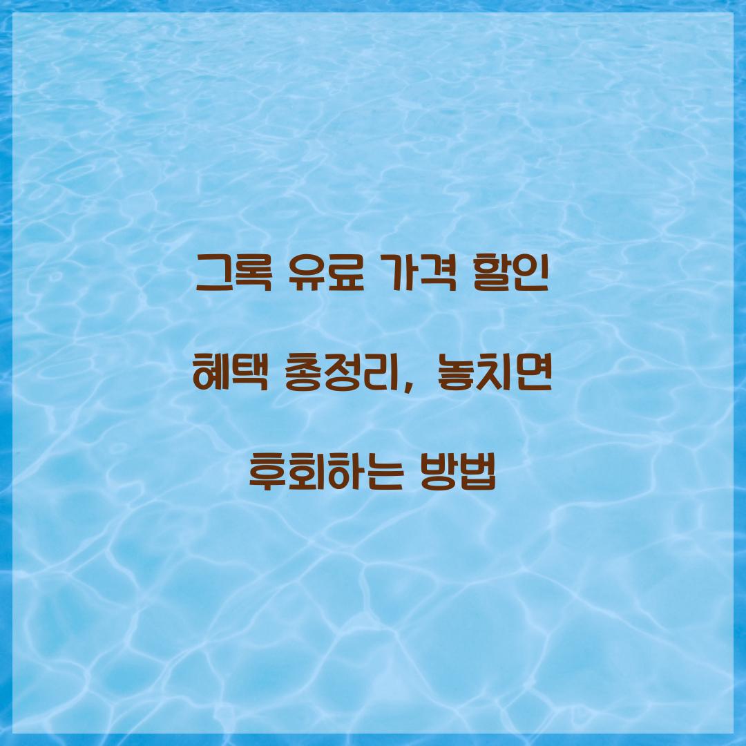 그록 유료 가격 할인