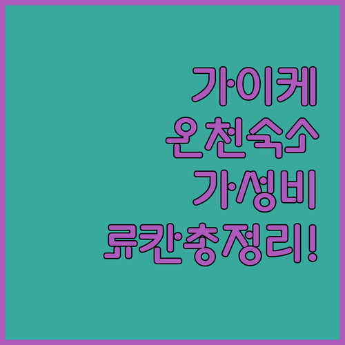 가이케 온천 가성비 호텔부터 전통 료..