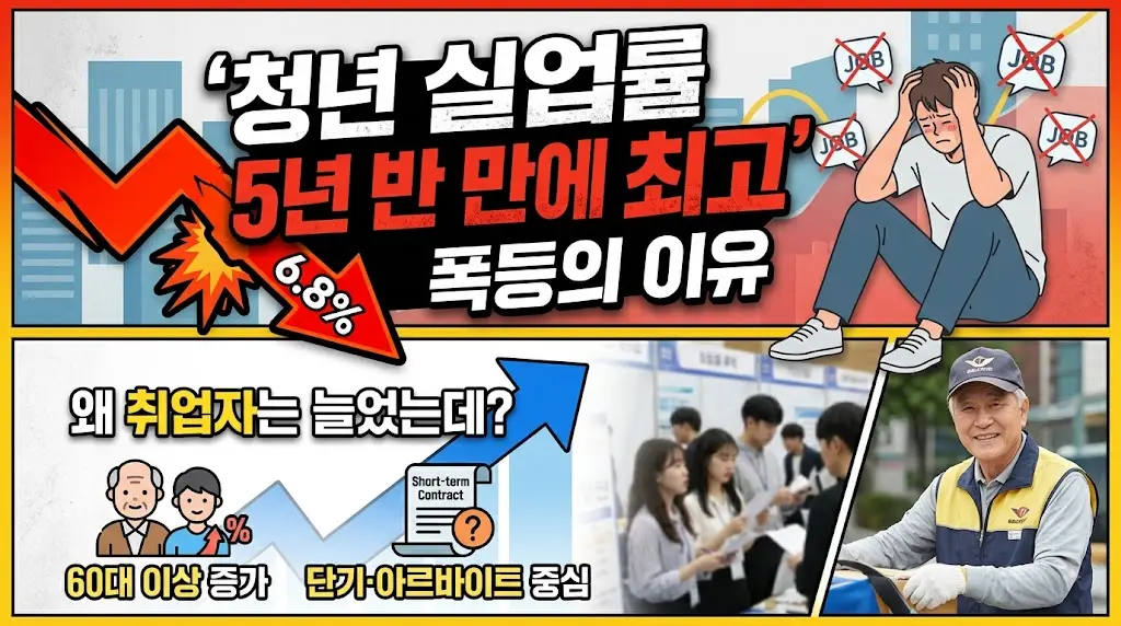 취업자는 늘었는데 청년실업률은?
5년 6개월 만에 최고치