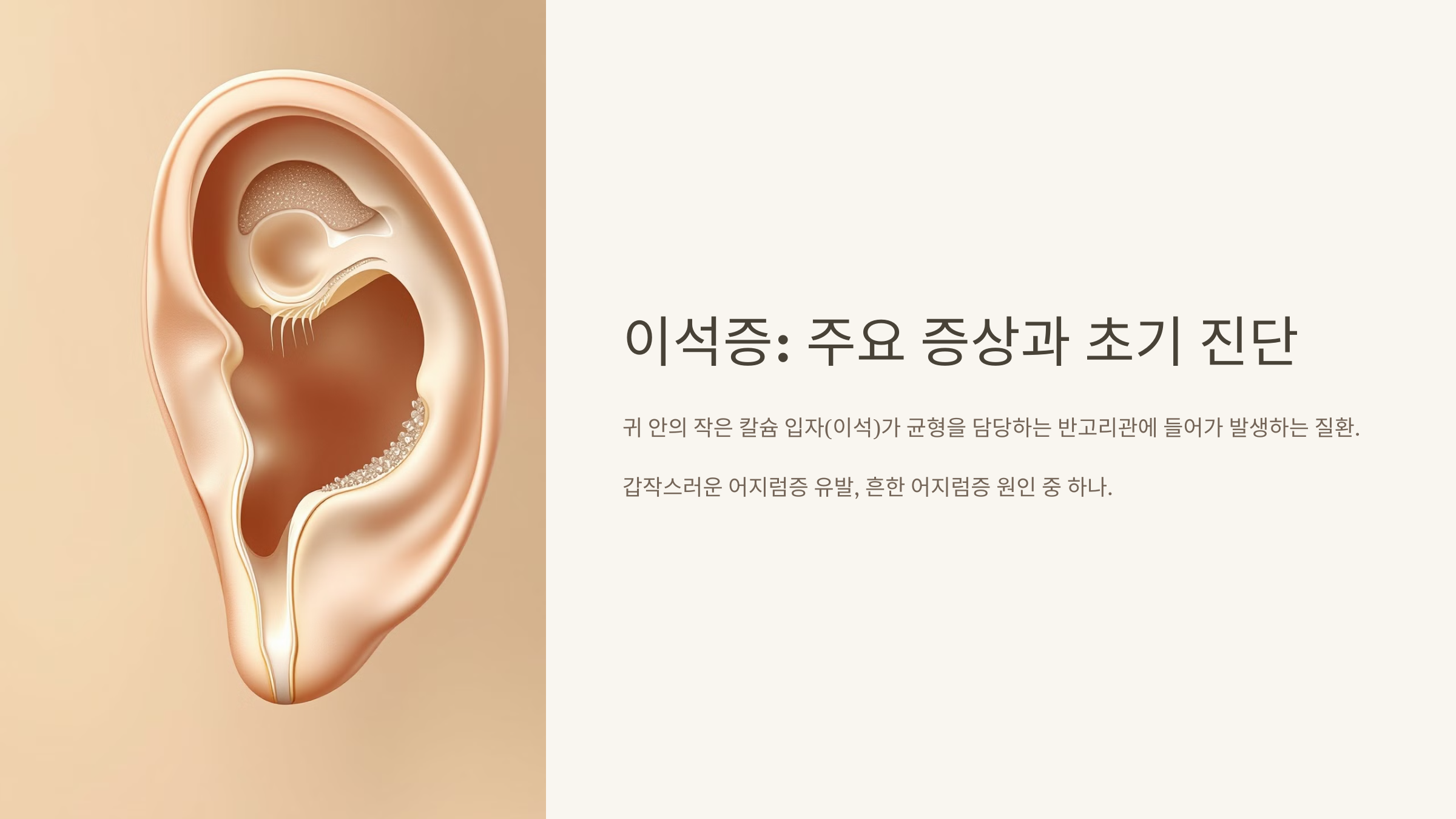 이석증 주요증상과 초기진단