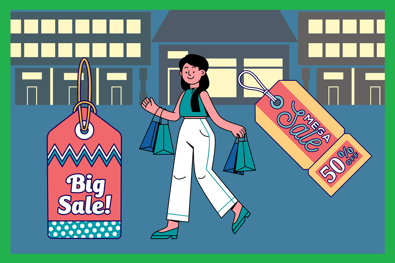세일-쇼핑-여자