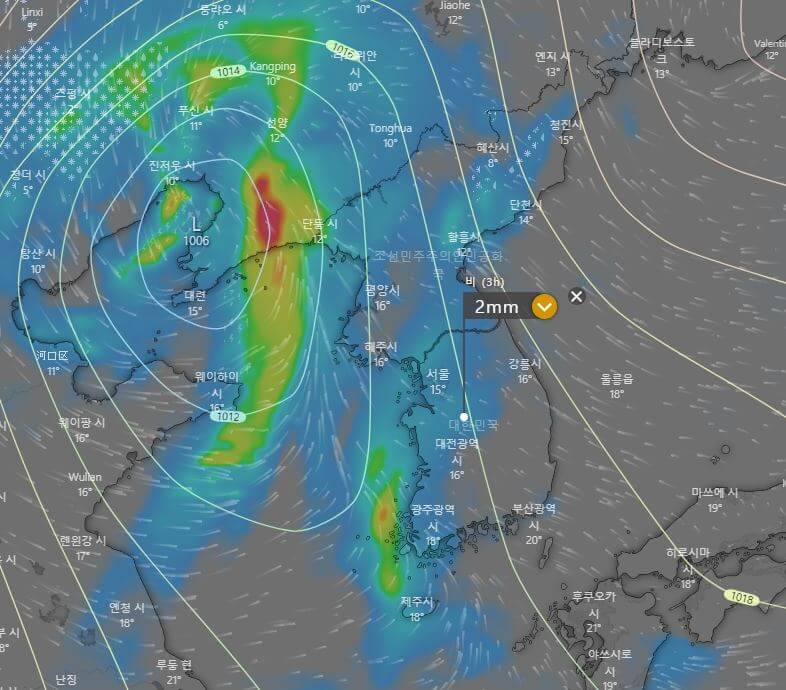 한글날태풍급비바람