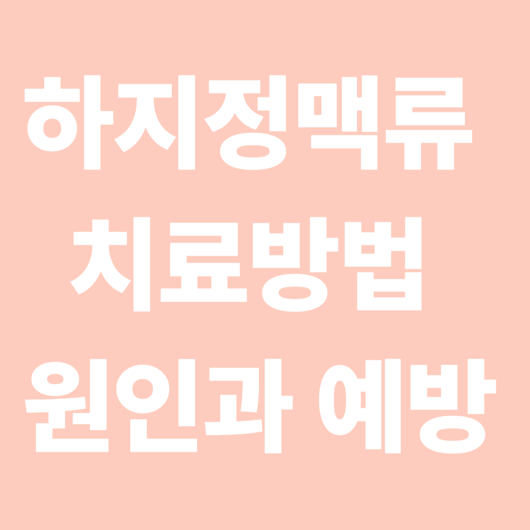 하지정맥류 치료방법 원인과 예방