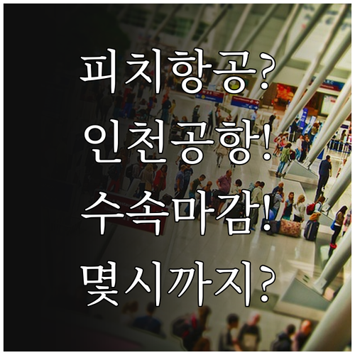 피치항공 인천공항 출발 수속 및 마감..