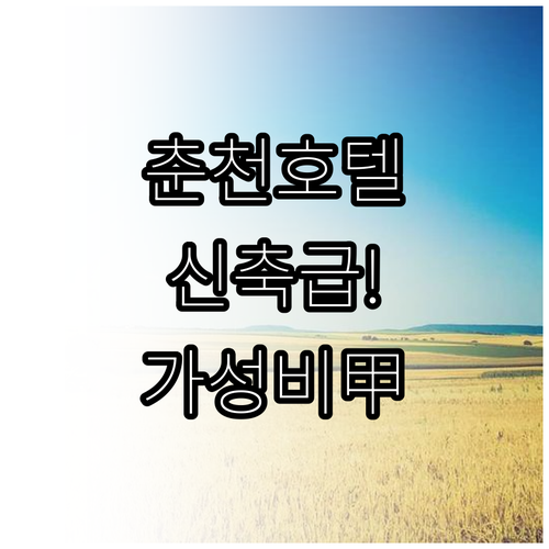 아이와 가기 좋은 춘천 호텔 베스트 ..