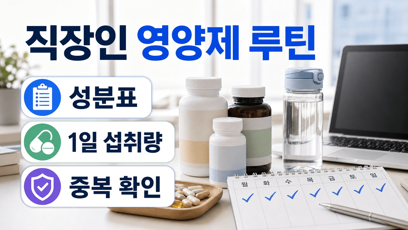 직장인 영양제 루틴을 시작하기 전 확인할 생활패턴과 성분표 기준