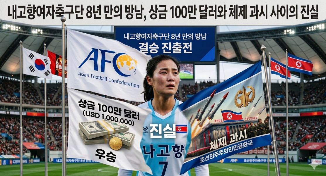 북한 내고향여자축구단 8년 만의 방남, 상금 100만 달러와 체제 과시 사이의 진실