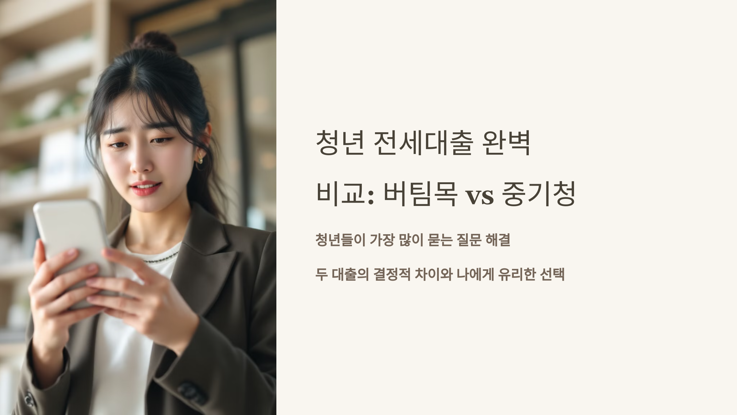 청년 버팀목 전세자금대출 vs 중기청 전세대출 비교