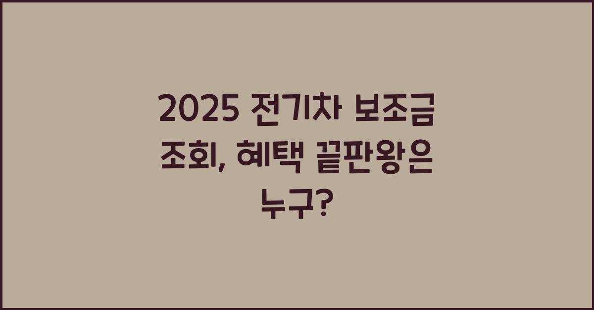2025 전기차 보조금 조회