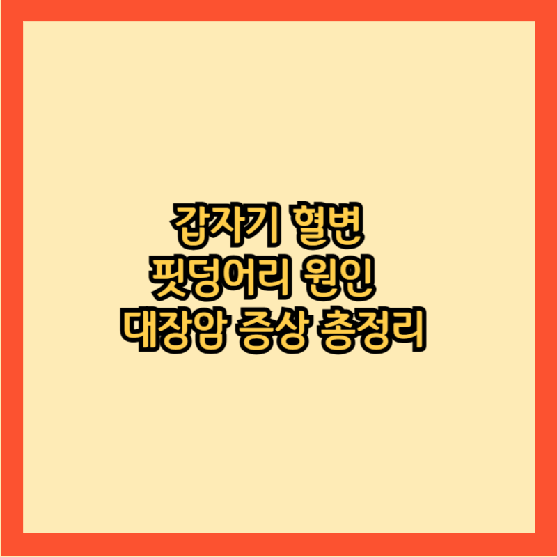 갑자기-혈변-핏덩어리-원인