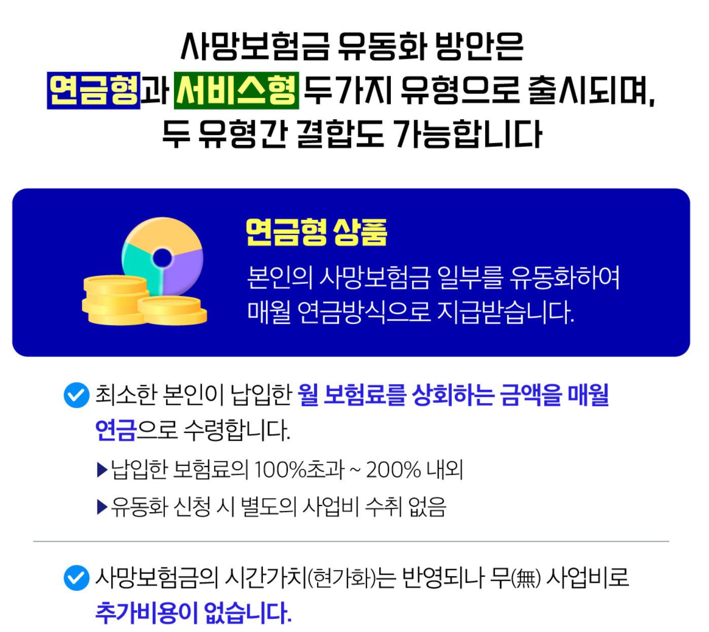 사망보험금 유동화 - 연금형과 서비스형