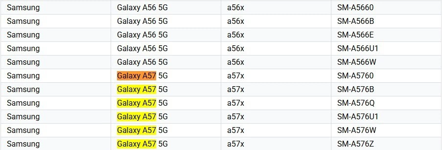 갤럭시 A57 구글플레이콘솔 이미지