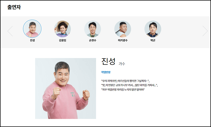 일꾼의 탄생 출연진 안내