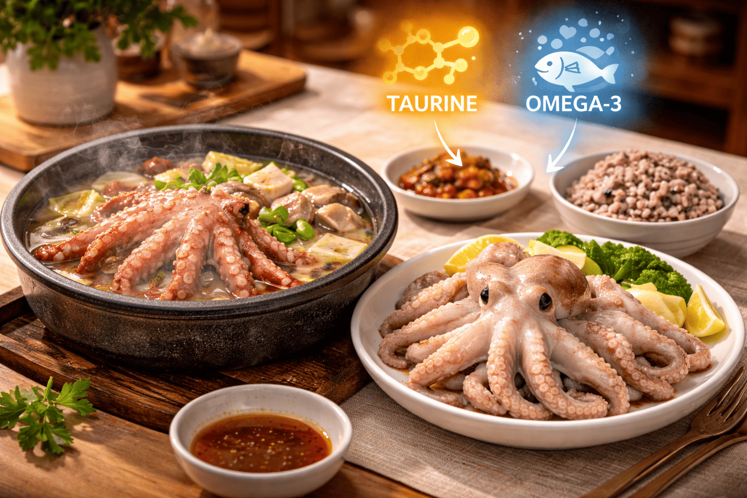 낙지: 타우린 풍부한 보양 해산물